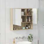 vidaXL Armoire Miroir Chêne Sonoma 59 x 17 x 55 cm Bois d'ingénierie