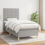 vidaXL Sommier à lattes de lit et matelas Gris clair 90x190 cm Tissu