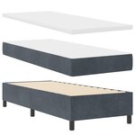 vidaXL Lit Box Spring avec Matelas Gris Foncé 80x200 cm Velours