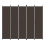 vidaXL Cloison de séparation 5 panneaux Marron 250x220 cm Tissu
