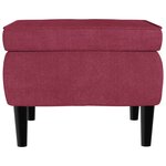 vidaXL Fauteuil à oreilles avec tabouret bordeaux velours