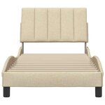 vidaXL Cadre de lit sans matelas crème 90x200 cm tissu