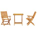 vidaXL Ensemble bistro pliant 3 Pièces Marron Bois d'Acacia Massif