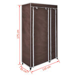 vidaXL Garde-robe en tissu 2 Pièces Marron