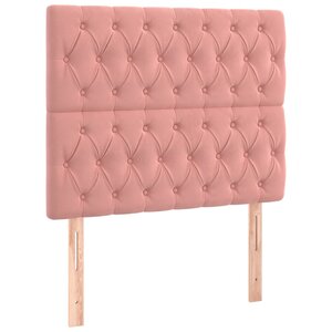 vidaXL Tête de lit Rose 100x7x118/128 cm Velours