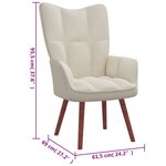 vidaXL Chaise de relaxation Blanc crème Velours