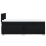 vidaXL Sommier à lattes de lit avec matelas Noir 100x200 cm Tissu
