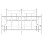 vidaXL Cadre de lit métal sans matelas et pied de lit blanc 150x200 cm