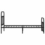 vidaXL Cadre de lit métal sans matelas avec pied de lit noir 90x200 cm