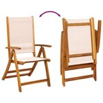 vidaXL Chaises pliables de jardin lot de 8 bois d'acacia et textilène
