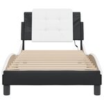 vidaXL Cadre de lit avec LED sans matelas noir et blanc 90x190 cm