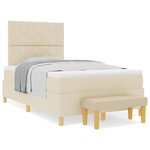 vidaXL Lit à ressorts avec matelas Crème 120 x 200 cm tissu