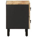 vidaXL Table de chevet noir 40x33 5x46 cm bois de manguier massif brut