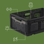 Pack and Move - Lot 3 Bacs Rangement Pliables - Charge 20 kg - 40 x 60 x 22 cm - Stockage Outillage - Rangement Facile - Robustes - 46L