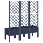 vidaXL Jardinière avec treillis bleu gris 120x40x142 cm PP