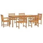 vidaXL Ensemble à manger de jardin 7 Pièces Bois d'acacia solide