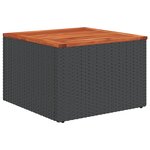 vidaXL Set de canapé de jardin 5 pièces avec coussins poly rotin noir acacia