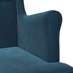 vidaXL Fauteuil Bleu Velours