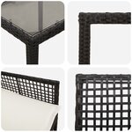 Ensemble de salle à manger de jardin 5 pièces vidaXL avec coussins en poly rattan noir
