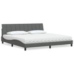 vidaXL Lit avec matelas gris foncé 200x200 cm tissu