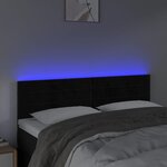 vidaXL Tête de lit à LED Noir 144x5x78/88 cm Velours