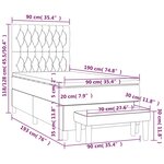 vidaXL Sommier à lattes de lit avec matelas Taupe 90x190 cm Tissu