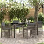 vidaXL Ensemble de salle à manger pour jardin 5 Pièces Gris polyrotin