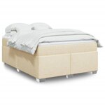 vidaXL Sommier à lattes de lit avec matelas Crème 140x190 cm Tissu