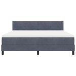 vidaXL Lit à ressorts avec matelas Gris foncé 180 x 200 cm Velours