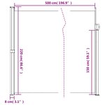 vidaXL Auvent latéral rétractable noir 220x500 cm