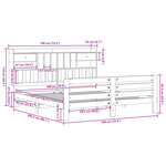 vidaXL Lit bibliothèque sans matelas cire marron 180x200 cm pin massif