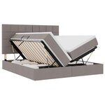 vidaXL Lit de Rangement avec tête de lit Taupe 200 x 200 cm Tissu