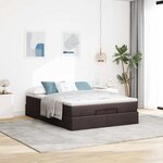 VidaXL Cadre de lit ottoman avec matelas marron foncé 140x200 cm tissu