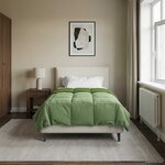 vidaXL Duvet d'été simple Matelassé Vert 140 x 220 cm Microfibre