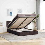 VidaXL Cadre de lit ottoman avec matelas marron foncé 140x200 cm tissu