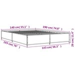 vidaXL Cadre de lit sans matelas chêne marron 140x190 cm