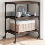 vidaXL Chariot de cuisine chêne marron 60x41x76 cm bois d'ingénierie