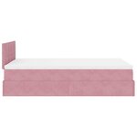 vidaXL Cadre de lit ottoman avec matelas rose 120x200 cm velours