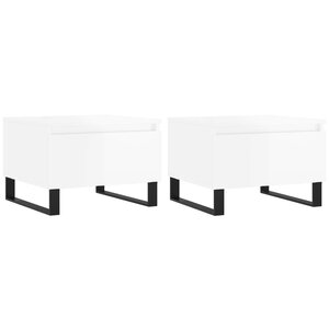 vidaXL Tables basses 2 Pièces blanc brillant 50x46x35cm bois d'ingénierie