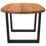 vidaXL Table à manger marron clair bois de chêne massif ovale