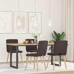 vidaXL Chaises à manger lot de 4 marron foncé tissu