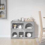 vidaXL Buffet Gris béton 80 5 x 35 x 59 cm Bois d'ingénierie