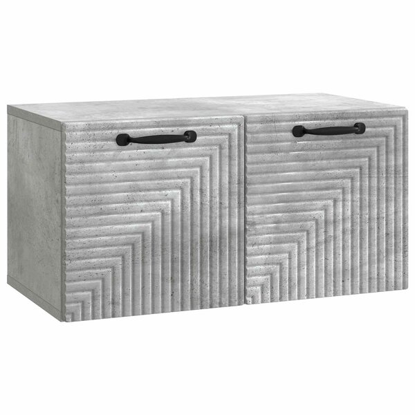 vidaXL Meuble TV mural Gris béton 59 5 x 31 x 30 cm Bois d'ingénierie