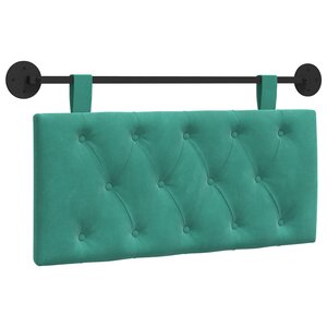 vidaXL Tête de lit suspendue Turquoise Velours