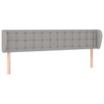 vidaXL Tête de lit avec oreilles Gris clair 203x23x78/88 cm Tissu