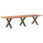 vidaXL Table à manger marron clair bois de chêne massif rectangulaire