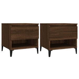 vidaXL Tables d'appoint 2 Pièces Chêne marron 50x46x50 cm Bois ingénierie