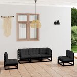vidaXL Salon de jardin 5 Pièces avec coussins Bois de pin massif