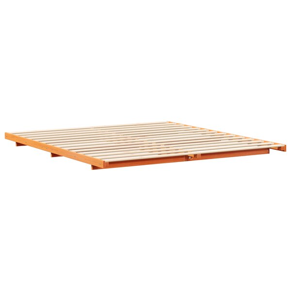 vidaXL Cadre de lit surélevé Marron cire 200 x 210 cm