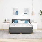 vidaXL Lit coffre avec matelas gris foncé  140 x 200 cm  tissu.